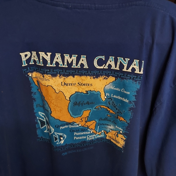 Princess Cruise Panama canal blue tee shirt Xxl - Picture 4 of 6